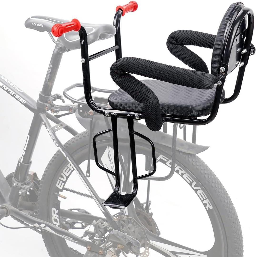 Kid's Bike seat,Child Seat for Adult Bike, Rear Back Seat for Kids Back Mount, Seat for Kids Over 50 lbs, Rear Frame Mounted Baby Bike Seats Kids Safety