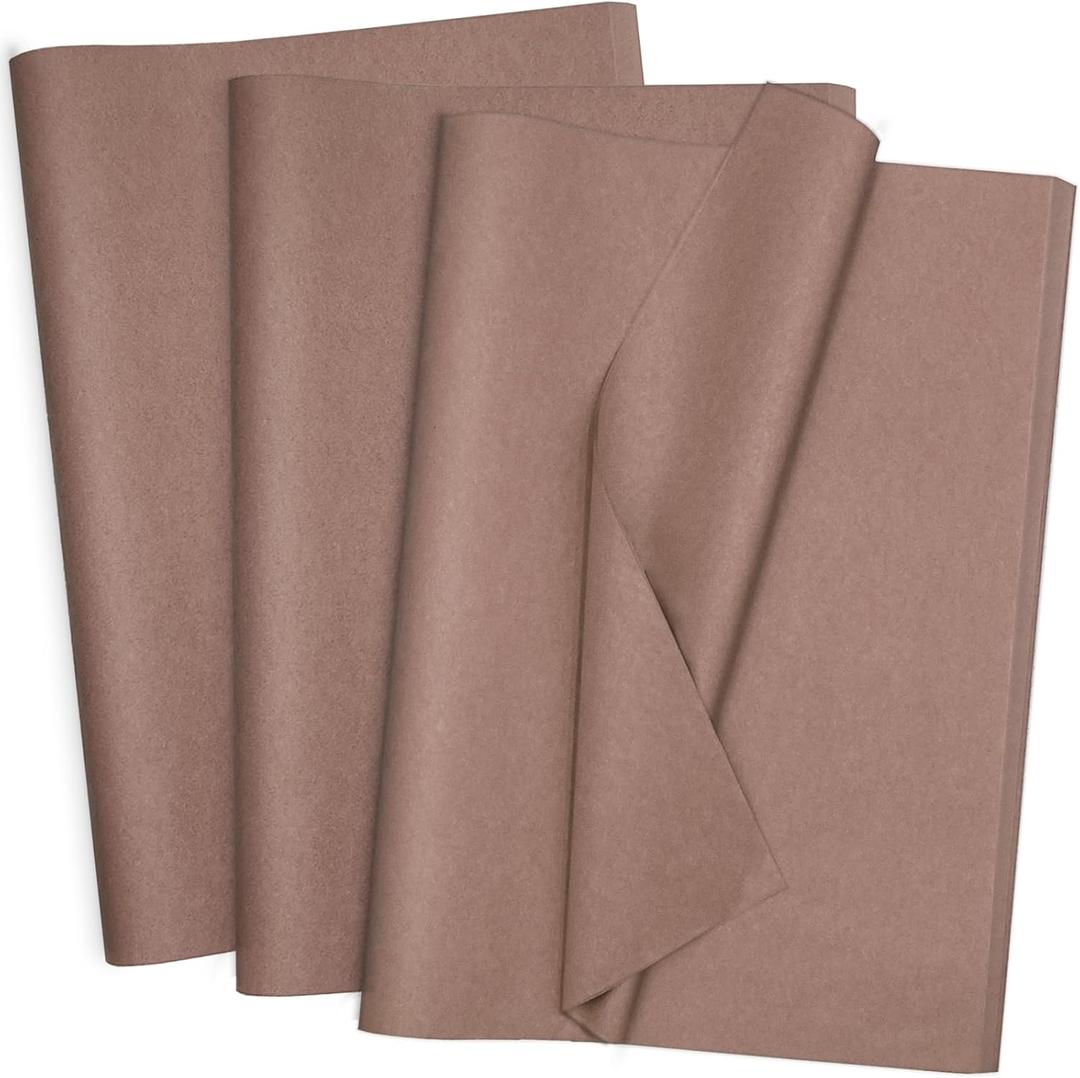 Jkopsnr 100 Sheets Brown Tissue Paper 20x14 Inches Tissue Paper for Gift Bags Wrapping Tissue Paper Bulk for DIY Crafts Birthday Halloween Holidays Decor