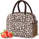 DALINDA Lunch Bag Women,Lunch Box Adult for Women Men Reusable Insulated Lunch Tote Bag,Leakproof Food Handbags Case High Capacity for Travel Work Picnic Beach,Leopard