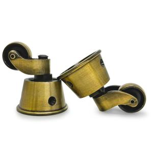 Swivel Caster Wheels Cup Type Solid Brass Castor for High Load Capacity Furniture, Universal Wheel Castors for Armchairs Sofas Beds, Antique Polished,1.77 / 45mm 2 PCS Brown