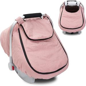 THE KENKYO Winter Baby Car Seat Cover, Waterproof Carseat Cover with Zipper Peep Window, Warm Sherpa Fleece Lining, Universal Infant Car Seat Canopy Stroller Cover for Rain Snow Cold Weather