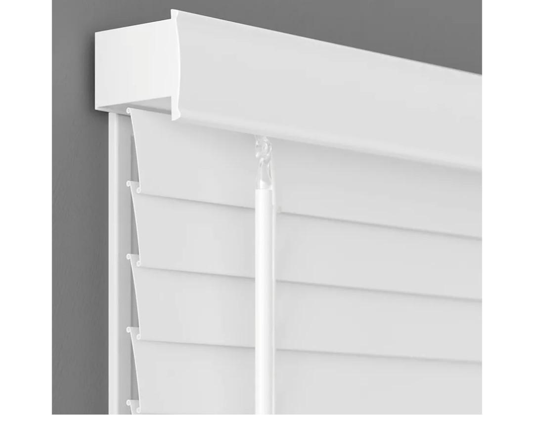 2 Inch Cordless Room Darkening Faux Wood Blind - 35" W x 64" L - White, Over 1,000 Custom Sizes Starting at 18.97, Inside or Outside Mount, Venetian Shades for Interior Windows by Lumino