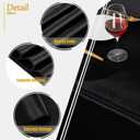 B-COOL Black Satin Tablecloth Rectangle Party Smooth Fabric for Holiday Reception Wedding Baby Shower Ceremony 2 Pack 90x132inch