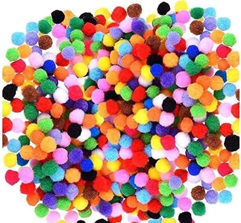 Colorful Craft Pom Poms, Assorted Rainbow Colors, Soft Fluffy Balls, 2cm, 12 Pieces, for DIY Projects, Crafting, Decoration