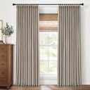 Pinch Pleated Curtains Blackout, Linen Blackout Curtains 108 inches Long 2 Panels Set for Bedroom, Thermal Insulated Pinch Pleated Drapes for Living Room, 40" W x 108" L (Pack of 2), Taupe