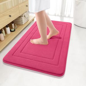 Arotive Memory Foam Bathroom Rug Mat 36x24, Ultra Soft and Absorbent Bath Mat, Machine Wash Dry, Comfortable Bath Rug Carpet for Bathroom Floor, Tub and Shower, Deep Pink