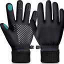 Waterproof Winter Gloves for Women and Men: Thermal Gloves with Touchscreen Fingers for Running in Cold Weather (Medium, Black)