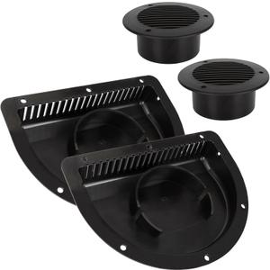 Lonffery RV Vent Covers for Trailer - Side Air Vents for ATV, Cycle, Truck, Cargo, Work Trailers (2Pack, Black)