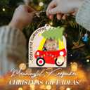 6 x Gift for Kid Ornament, Babys First Christmas Ornament 2025, A Cozy Little Christmas Wooden Photo Ornament  Red Car with Christmas Tree Picture Frame, Rustic Holiday Farmhouse Dcor Gift