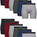 Hanes mens Underwear Boxer Briefs Pack, Cool & Breathable Cotton Moisture-wicking Underwear for Men, No Ride Up (Black/Blue/Green - 12 Pack)