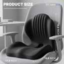 Ergonomic Seat Cushion, Office Chair Seat Cushions with L-Shaped Design, Memory Foam Orthopedic Cushion with Coccyx Hollow, Lumbar Support & Tailbone Pain Relief for Car, Truck, Gaming Chair (Black)
