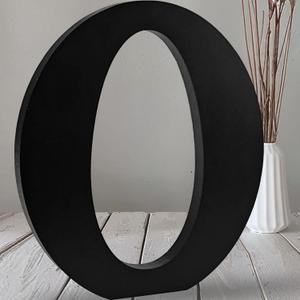 AOCEAN 12 inch Black Wood Letters Unfinished Wood Letters for Halloween Decorative Standing Letters Slices Sign Board Decoration for Craft Home Party Projects (O)