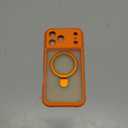 SKYLMW Compatible with iPhone 17 Pro Max Case with Invisible Magnetic O-Ring Stand Military-Grade Translucent Case for iPhone 17 ProMax 6.9" [Compatible with Mag-Safe] [Great Grip Feeling], Orange