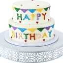 Wenqik 16 Inch Cake Stand Round Metal Cupcake Dessert Wedding Cake Stand Cookies Display Holder Fruit Food Serving Tray for Table Wedding Birthday Anniversary Party Decor (White)
