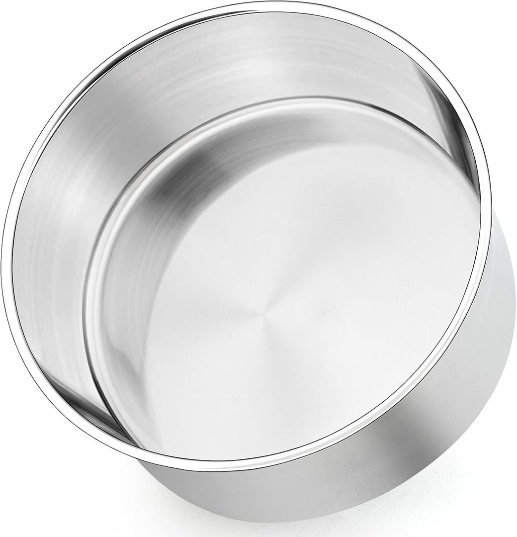 P&P CHEF 8 Inch Cake Pans Set, Round Baking Pan Stainless Steel Layer Birthday Wedding Cake Oven Pans, Non Toxic & Heavy Duty, Deep Side & Mirror Finish, Dishwasher Safe, (1Pc)
