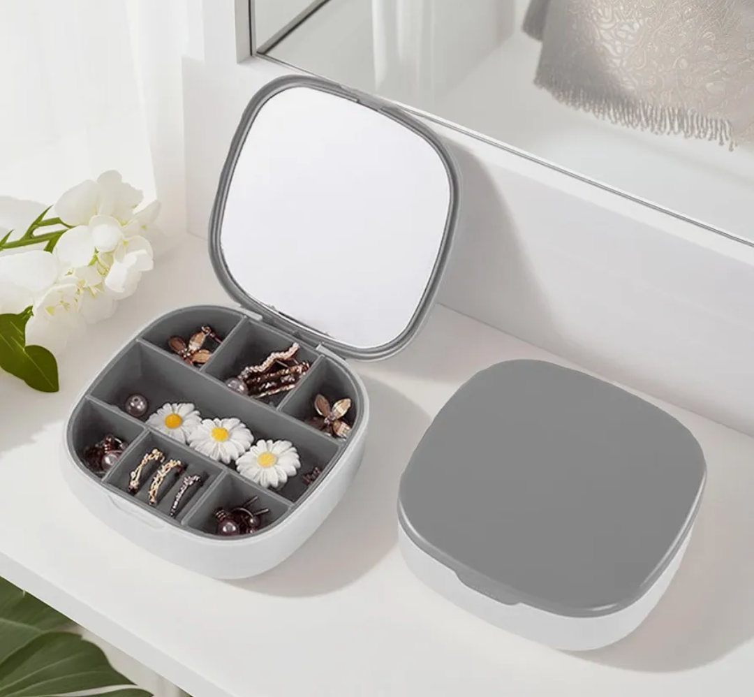 Jewelry Box with Mirror – Classy Jewelry Organizer for Rings, Earrings, Perfect for Home Use and Travel
