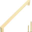 QOGRISUN 1-Pack Solid Brass Cabinet Pulls, Gold Square Drawer Handles,18-inch Hole Center Kitchen Hardware for Dresser, Cupboard, Brushed Brass Finish