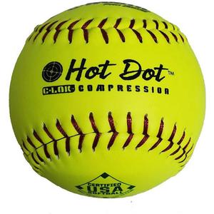 Worth ASA 12" SYCO HOT DOT Slowpitch Softballs AHD12CY DZ