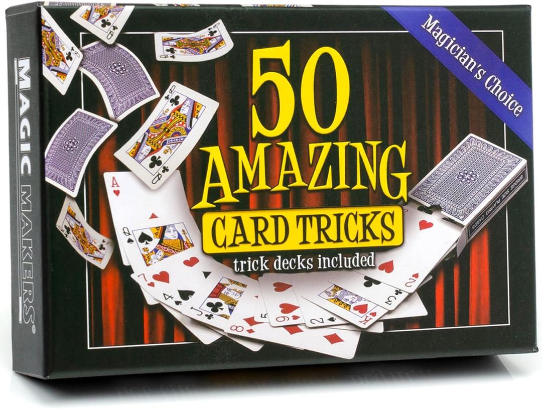 Magic Makers 50 Amazing Card Tricks Kit for All Ages with Trick Decks Included