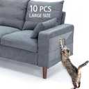Cat Scratch Furniture Protector for Leather - 10 Pack Large Size Clear Smooth Anti Furniture Protectors from Cats Scratching Deterrent Tape, Cat Scratch Guard for Leather Couch/Sofa (17"x12" 10 PCS)