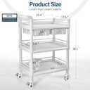 Beauty Salon Trolley Cart, Esthetician Cart with Wheels & Bucket and 1 Big Drawer, 3 Tier Heavy Duty SPA, Load 330lbs, 360 Rotate Silent Wheels for Beauty Salon SPA Hospital Office Lab