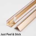 Trimold Matte Gold Aluminum Peel and Stick L Molding Corner Guards with 90 Angle for Wall Door Frame Cabinet Baseboard Protection and Decoration, 35.4in x 0.8in (3Pcs)