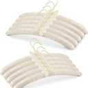 JS HANGER Padded Hanger for Sweaters - 17 Inch Extra Large Heavy Duty Satin Covered Coat Hangers No Shoulder Bump for Women Clothes, Sweaters, Dresses, Clothing, Weddings, Lingerie Pack of 10, Ivory