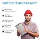 inShareplus 24V 25A 600W LED Power Supply, 100-240V AC to DC 24 Volt Universal Regulated Switching LED Driver, Transformer, Adapter for LED Strip Light, CCTV, Computer Project, 3D Printer etc