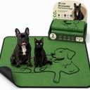 2 x Washable Pee Pads for Dogs , Reusable Training Puppypads Absorbency Non-Slip & Leak-Proof for Pet Whelping Box Playpen Crate Sofa Bed Floors (Green Gray) (Green, 24*36 Inch (Pack of 2))
