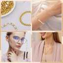 CNONE 310Pcs 18K Gold Filled Spacer Beads for Jewelry Bracelets Making,Round Bracelet Beads,Small Ball Gold Filled Beads for Bracelet Necklace Jewelry Bulk Handmade Supply (6mm)