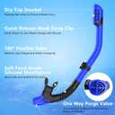 Snorkeling Gear for Adults, Dry-Top Snorkel Set Scuba Diving mask, 180Panoramic Wide View Professional Snorkeling Gear Breathing Freely Snorkel Mask (Blue+Black)