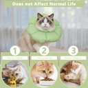 Soft Cat Cone Collar After Surgery, Cat Recovery Collar to Stop Licking Wounds, Adjustable Elizabethan E-Collar for Cats Waterproof Donut Collar for Wound Healing (Green, Large)