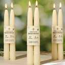 9 in Beeswax Taper Candles,6 Pack Dripless Pure White Beeswax Candle Sticks,10 Hours Long Burning Natural Bees Wax Candles for Home,Unscented Smokeless Tapered Candlesticks for Dinner