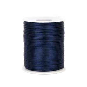 Xzhcy 1mm 110 Yards Nylon Satin Cord Silky Braided Thread Beading String for DIY Crafts Friendship Bracelets Pendant Chinese Lucky Knotting Macrame Necklaces Jewelry Making (Navy Blue)