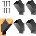 4 Pcs Pergola Brackets, 45-Degree Angle Bracket,4x4 (Actual 3.6x3.6) Corner Support Brackets, Pergola Kit for Gazebo, Deck Porch, Trellis Support Bracket Kit (Black).