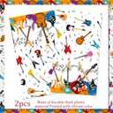 C L cooper life 2pcs Guitar Tablecloths for Guitar Birthday Party Decoration Guitar Music Note Table Covers Music Theme Table Decor for Guitar Music Theme Party Baby Shower Supplies