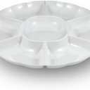 Sovereign White Premium Plastic Sectional Tray - 18" (1 Pc) - Elegant, Durable & Versatile - Ideal for Parties, Events, and Catering