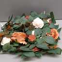 Ling's moment 2Pack 2ft Sunset Terracotta Artificial Flowers Garland Lantern Burnt Orange Flower Centerpieces Wedding Aisle Decor Chair Arch Floral for Signs Table Cake Decor（not Including Lanterns）