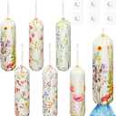 6 Pack Wildflower Plastic Bag Holder for Kitchen Wall, Adjustment