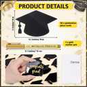 Crtiin 30 Pack 2026 Graduation Place Cards, Mirror Acrylic Graduation Cap Table Cards with Gold Metallic Marker Pen, Reusable Black Name Tags for Grad Party Table Settings