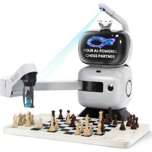SenseRobot AI Chess Robot with Robotic Arm, Electronic Chess Board for Kids & Adults, 25 AI Levels, 1200+ Exercises, Voice Coaching, Lichess Integration, Wi-Fi OTA Updates, 18.5 x 20 x 15.6 inches