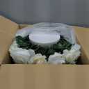 NUPTIO Large Flower Centerpieces for Tables: 17.7 inch Diameter White Artificial Flower Ball Arrangement for Wedding Party Centerpiece - 2 Pcs Fake Floral Rose for Bridal Shower Decorations