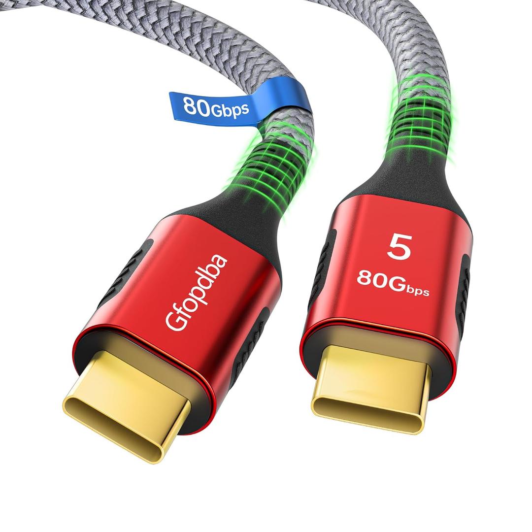Thunderbolt 5 Cable 6.6FT Compatible, 80Gbps, 120Gbps Bandwidth, PD 240W, 8K@165Hz, 4K@540Hz, USB4 2.0 USB C Video Display Cable for Thunderbolt 4/5, iPhone 17, SSD, Mac mini, MacBook Pro M4 5