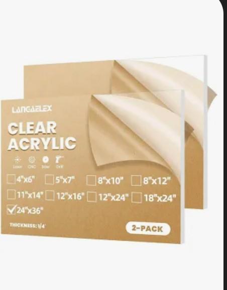 Plexiglass Sheets (6mm Thick (1/4"), 24" x 36" (2 Pack))