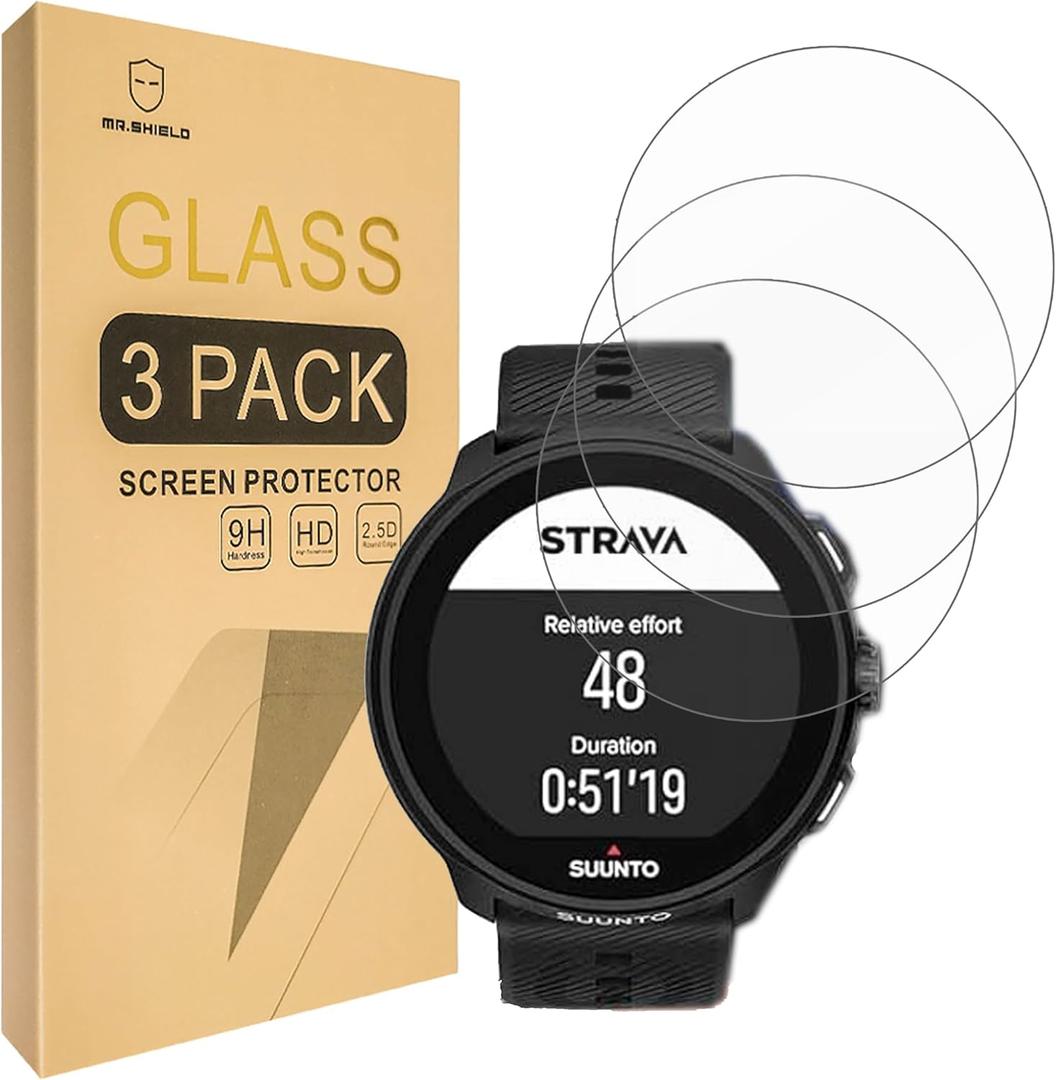2 x Mr.Shield Screen Protector compatible with SUUNTO Run [Tempered Glass] [3-PACK] [Japan Glass with 9H Hardness]