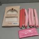 Heatless Curls Overnight Set for Natural Hair, Comfortable Easy-Lock Rollers, Heat-Free Hair Curlers for Long Textured Hair, 6PCS Pink (6 Count (Pack of 1))