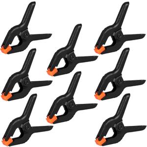 12 Pack Plastic Spring Clamps, 3.5inch Small Heavy Duty Clips for Crafts, Backdrop Stand, Woodworking, Photography Studios (Black) (12 Pack,3.5inch)