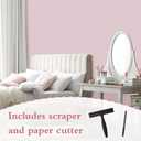 2 x Abyssaly Pink Wallpaper Peel and Stick Contact Paper for Cabinets and Drawers Removable Self Adhesive Thicken Pink Wall Covering for Bedroom with Scraper, Paper Cutter 17.7" X 393.7"
