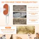 2 x Steam Brush for Cat & Dog  3-in-1 Spritz Pet Spray Hair Removal Comb for Grooming & Shedding Steam  Water Brush for Long & Short Haired Pets Includes Two Bottles Waterless 2*Shampoo (7.8-90ML, white)