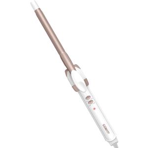 Conair Double Ceramic -Inch Curling Iron, -Inch Barrel Creates Spiral Curls, Hair Curler for Use on Short to Medium Hair, White/Rose Gold